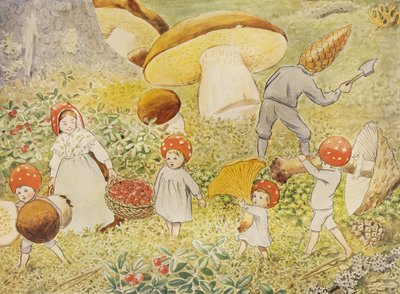 Mushroom Kids -tonttulapset tekijältä Elsa Beskow