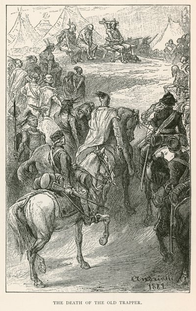 Vanhan metsästäjän kuolema (kaiverrus) tekijältä Elviro Michael Andriolli