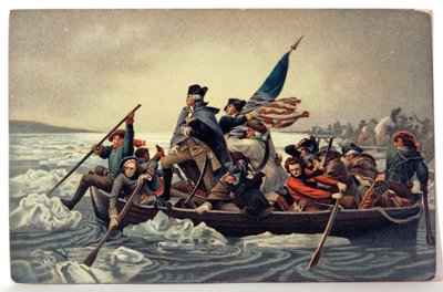 Historia. USA. George Washington ylittää Delawaren tekijältä Emanuel Gottlieb (after) Leutze