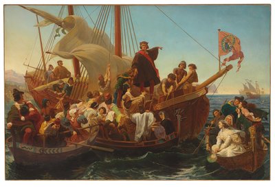 Kolumbuksen lähtö Paloksesta vuonna 1492, 1855 tekijältä Emanuel Gottlieb Leutze