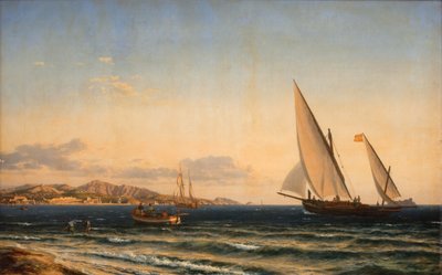 Ilta Välimeren rannalla. Taustalla Marseille ja Ifin saari tekijältä Emanuel Larsen