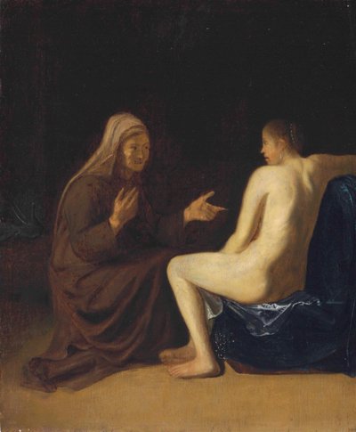 Saksa: Sitzender Akt (Vertumnus und Pomona) Vertumnus ja Pomona (Vertumnus ja Pomona) tekijältä Emanuel de Witte