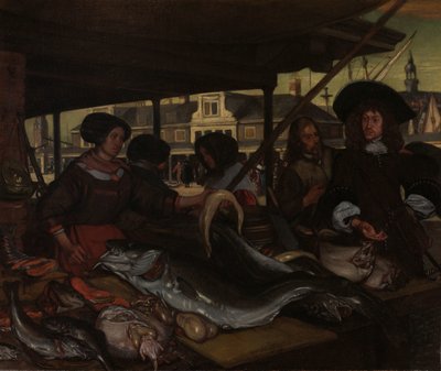 Nieuwe Vismarkt (Uusi kalatori) Amsterdamissa tekijältä Emanuel de Witte