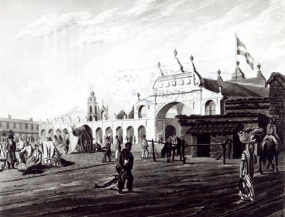 Market Place, kaiverrus Daniel Havell (1785-1826) 1820 tekijältä Emeric Essex Vidal