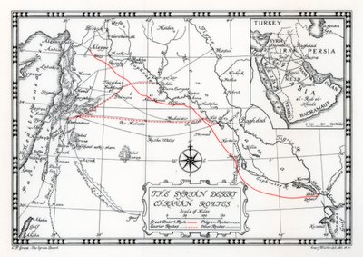 Karavaani-, kuriiri- ja pyhiinvaellusreitit Syyrian autiomaassa, 1937 tekijältä Emery Walker