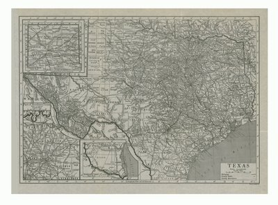 Kartta Texasista, USA:sta, 1910-luku. tekijältä Emery Walker