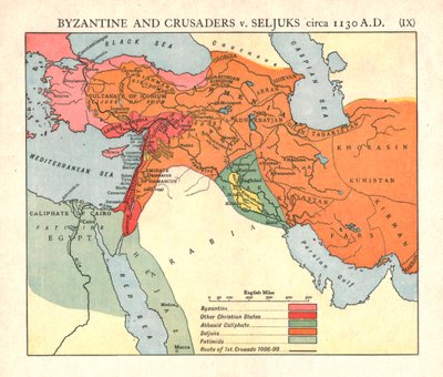 "Byzantine and Crusaders v. Seljuks, noin 1130 A.D.", n. 1915. tekijältä Emery Walker Ltd