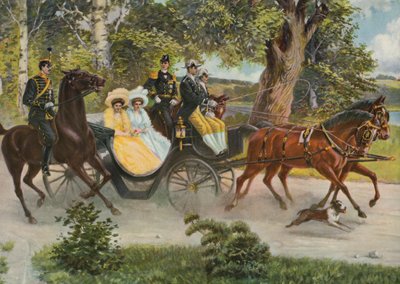 Margaret of Connaught Gustaf VI Adolfin kanssa ja Ruotsin prinssi Wilhelm vaimonsa Venäjän suurherttuatar Maria Pavlovnan kanssa, n. 1914 tekijältä Emil (after) Aberg