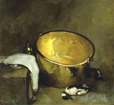 Asetelma messinkiruukun kanssa tekijältä Emil Carlsen