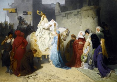 Merlin esittelee tulevaisuuden roi Arthur - Merlin esittelee tulevan kuningas Arthurin par Emil Johann Lauffer (1837-1909) tekijältä Emil Johann Lauffer