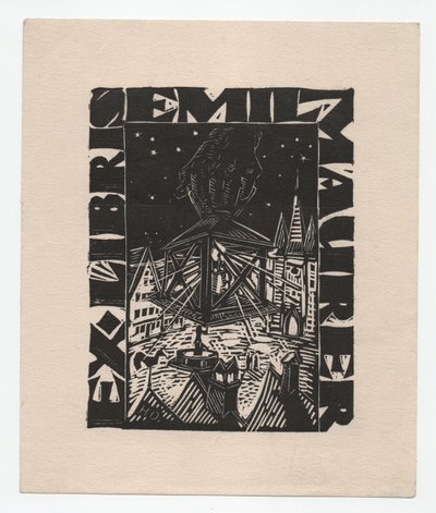 Ex Libris Emil Maurer (kaiverrus) tekijältä Emil Maurer