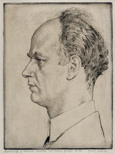 Wilhelm Furtwaenglerin (1886-1954) muotokuva - Orlik, Emil (1870-1932) - 1928 - Etsaus - 39x31,5 - Yksityiskokoelma tekijältä Emil Orlik