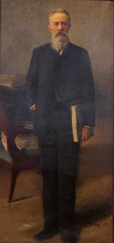Säveltäjä Nikolai Rimski-Korsakovin muotokuva 1844-1908, n. 1900 tekijältä Emil Oskarovich Wisel