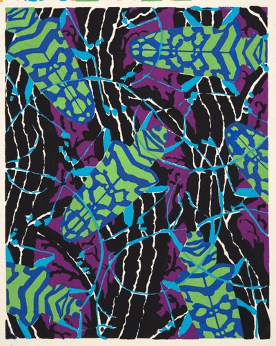 Yksityiskohta levyltä 17, Insectes, pub. 1930-luku (pochoor print) tekijältä Émile Allain Séguy