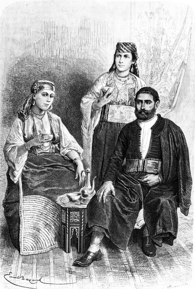 Tangerin juutalainen mies ja nainen, 1878 tekijältä Emile Antoine Bayard