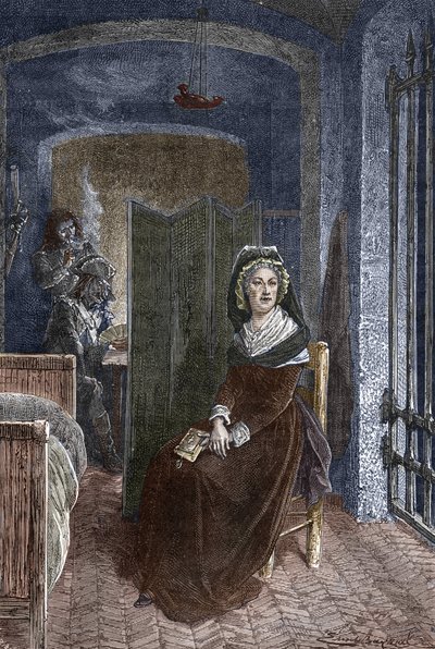 Marie Antoinette lukittuna Conciergerien vankilaan Pariisissa tekijältä Emile Antoine Bayard