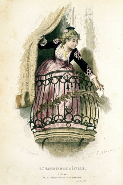 Rosine elokuvassa "" Le barbier de Seville "" - teoksessa "" Beaumarchais