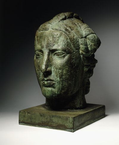 Vapauden päällikkö; Tete de Liberte, n. 1914 (pronssi vihreällä patinalla) tekijältä Emile Antoine Bourdelle