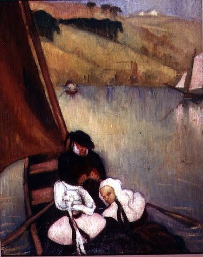 Bretagnelaisia naisia lauttaveneessä, noin 1900 (öljy kankaalle) tekijältä Emile Bernard