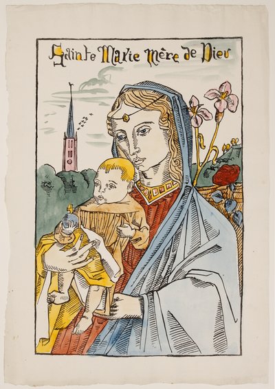 Pyhä Maria, Jumalanäiti, liljan kanssa tekijältä Emile Bernard