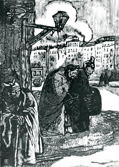 Kuvitus Charles Baudelairen (1821-67) runoille (puupiirros) (mv-valokuva) tekijältä Emile Bernard
