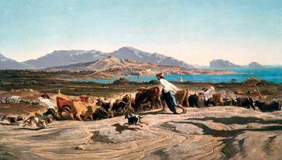 "Näkymä Marseillesta", 1829-1863 tekijältä Emile Charles Joseph Loubon
