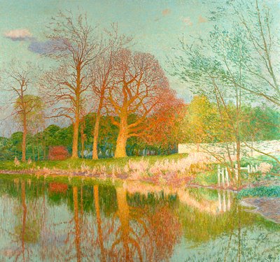 Kastanjapuu ilta-auringossa tekijältä Emile Claus