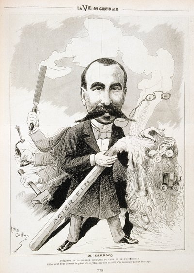 Pierre-Alexander Darracq, ranskalainen autonvalmistaja, 1901 tekijältä Emile Cohl