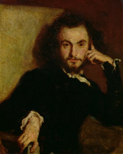 Charles Baudelairen (1821-67) muotokuva 1844 (öljy kankaalle) tekijältä Emile Deroy