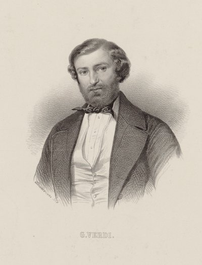 Säveltäjä Giuseppe Verdin muotokuva 1813-1901, noin 1860. tekijältä Emile Desmaisons