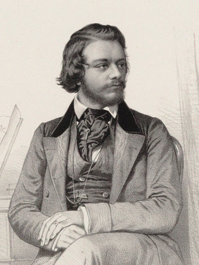 Pianisti ja säveltäjä Theodor Leschetizkyn muotokuva 1830-1915, noin 1860. tekijältä Emile Desmaisons