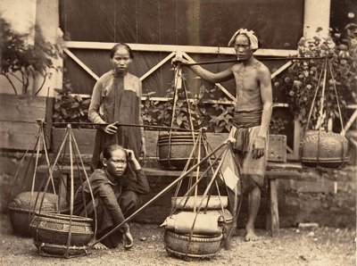 Hedelmäkauppiaat, Cochinchina, 1866. tekijältä Emile Gsell