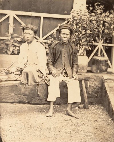 Miliisit syövät riisiä, Cochinchina, 1866. tekijältä Emile Gsell
