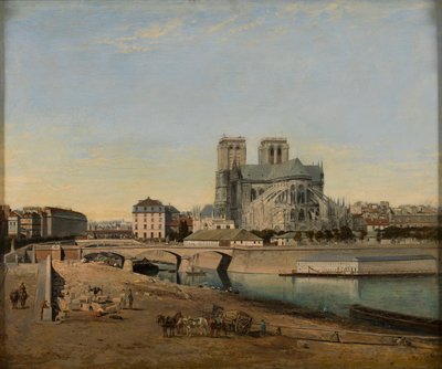 Notre-Damen apsi Quai de la Tournellesta katsottuna, 1860. tekijältä Emile Harrouart