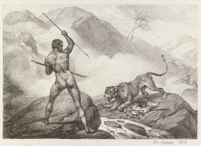 Afrikkalainen metsästäjä tekijältä Emile Jean Horace Vernet