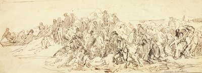Loiren ylitys lokakuussa 1793 (tussi paperille) tekijältä Emile Jean Horace Vernet