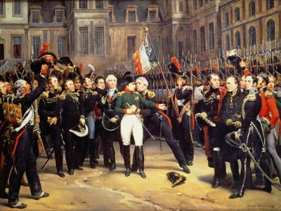Les Adieux de Fontainebleau, 20. huhtikuuta 1814 tekijältä Emile Jean Horace Vernet