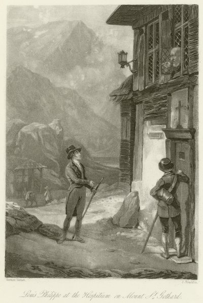 Louis Philippe Hospitiumissa St. Gothardin vuorella tekijältä Emile Jean Horace Vernet