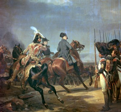 Maalaus Napoleonista Jenan taistelussa, 1800-luku. tekijältä Emile Jean Horace Vernet