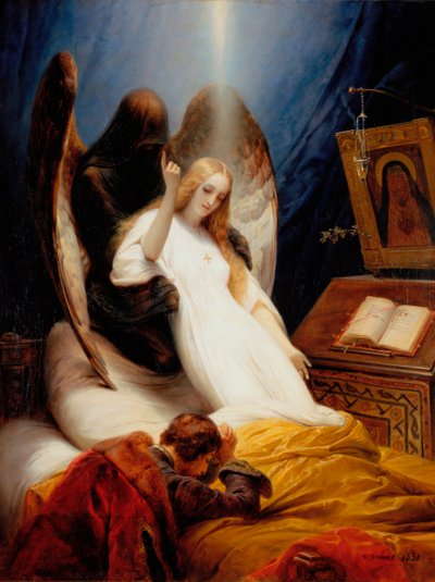 Kuoleman enkeli, 1851. tekijältä Emile Jean Horace Vernet