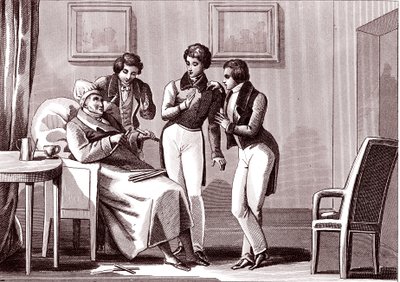 Vanha mies ja pojat. La Fontainen satu tekijältä Emile Joseph Alexandre Gouget