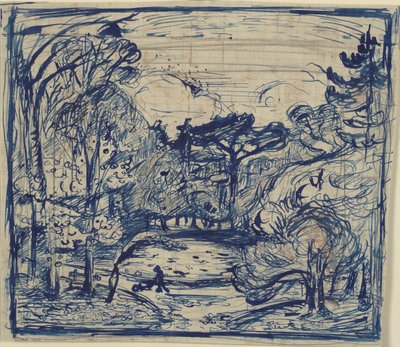 Skovinterieur med braendehugger. Côte de Grace, Honfleur. tekijältä Emile Othon Friesz