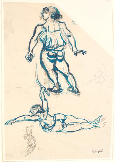 Kolme tutkimusta naisakrobaatista trapetsissa ja kävelyssä. tekijältä Emile Othon Friesz