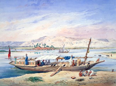 "Vene Niilillä, Egypti", 1800-luku tekijältä Emile Prisse d
