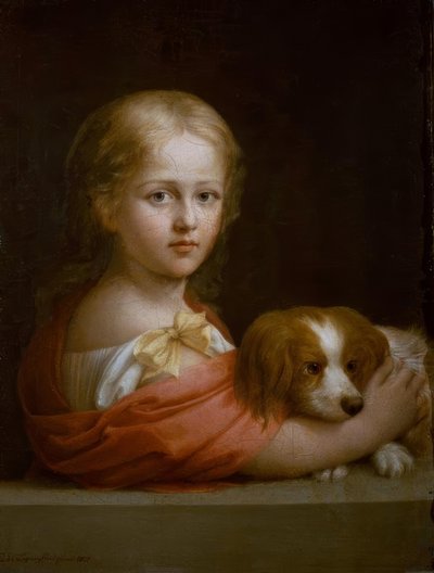 Ein Mädchen mit einem Hund tekijältä Emilie Lachaud de Loqueyssie