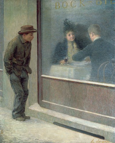 Nälkäisen miehen heijastuksia tai sosiaalisia kontrasteja, 1894 tekijältä Emilio Longoni
