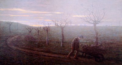 Paluu metsästä, Emilio Longoni (1859-1932), öljy kankaalle, 67x120 cm tekijältä Emilio Longoni