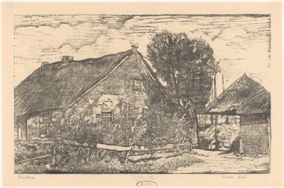 Maatila, jossa on navetta tekijältä Emilius Wilhelmus Dehé (signed by artist)