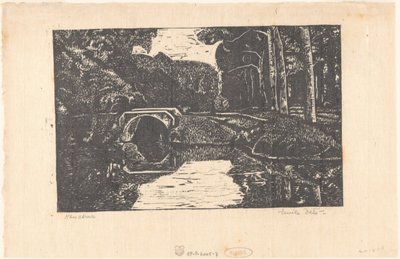 Silta kanavan yli metsässä tekijältä Emilius Wilhelmus Dehé (signed by artist)