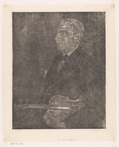 Muotokuva taiteilijan isästä viululla tekijältä Emilius Wilhelmus Dehé (signed by artist)